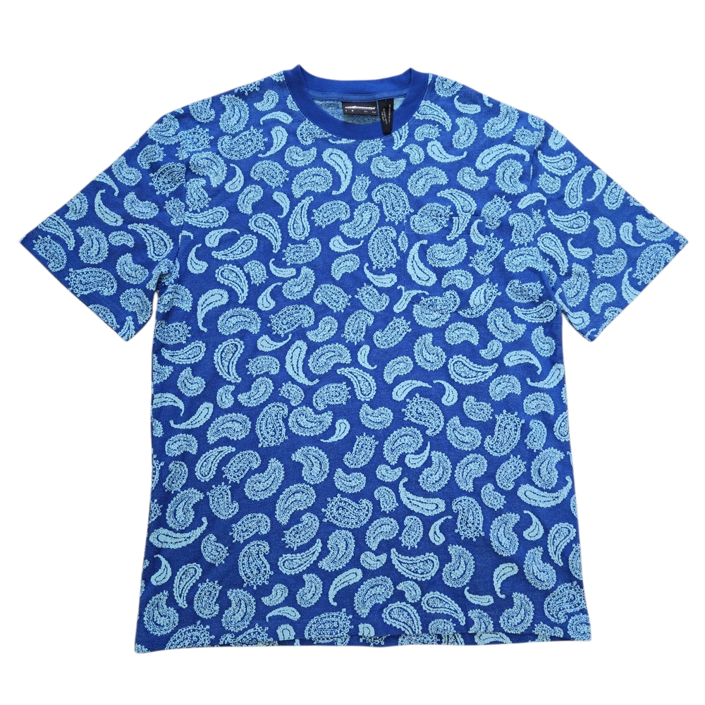 The Hundreds Blue and White Paisley Short Sleeve Tee